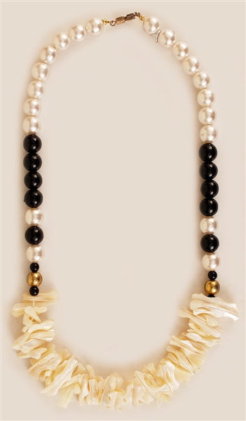 Liza Minnelli Owned & Worn Costume White Coral and Pearl Necklace