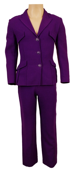 Prince Owned & Worn Gianni Versace Couture Purple Suit