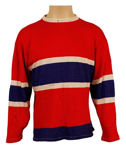 Jerry Garcia Owned & Stage Worn Red Sweater with Blue & White Stripes