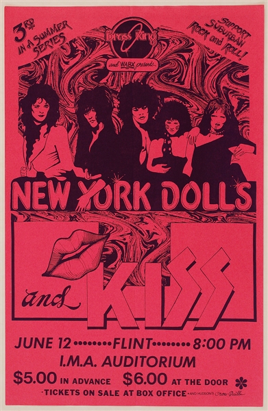 KISS 1974 First Tour Original Concert Poster