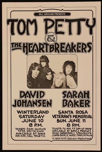 Tom Petty and The Heartbreakers Original 1978 Concert Poster