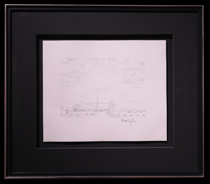Bob Dylan Signed "Colorado Truck Stop" Drawing