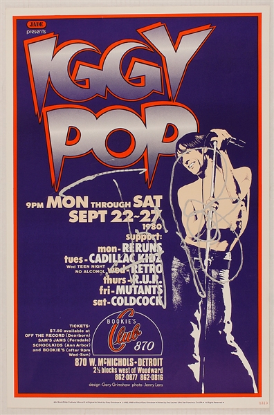 Iggy Pop Signed Artrock Limited Edition Original Poster