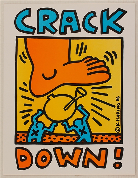 Keith Haring Original 1986 Crack Down Concert Poster: Santana, Allman Brothers, Run DMC and More