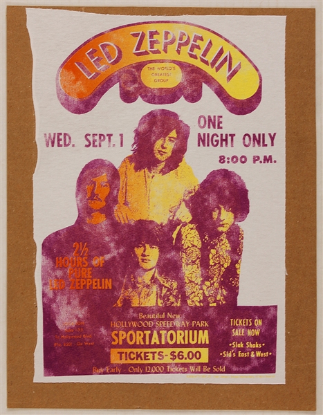 Led Zeppelin Original Concert Poster Pellon