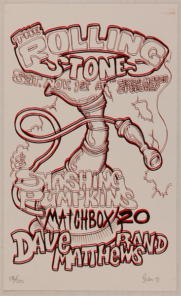 The Rolling Stones Original Limited Edition Concert Poster Signed and Numbered by Artist