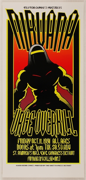 Nirvana and Urge Overkill Original Silkscreen Concert Poster