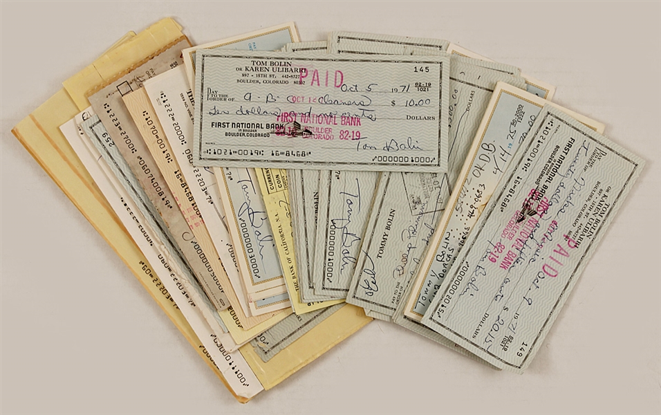 Tommy Bolin Signed Personal Check Collection