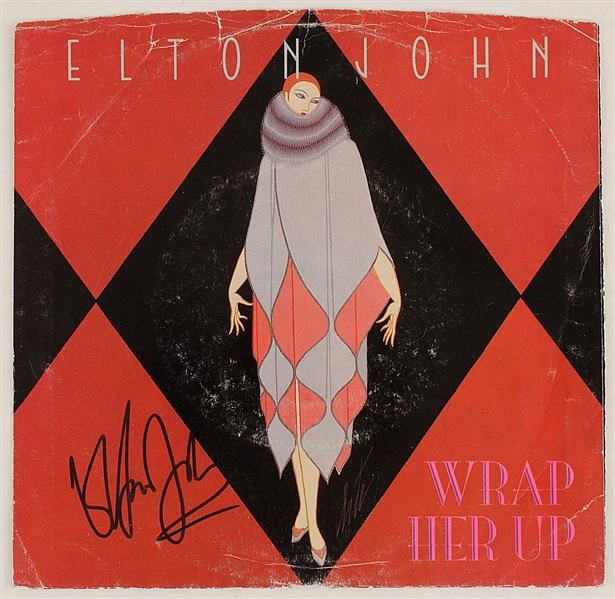 Elton John Signed "Wrap Her Up" 45 Record