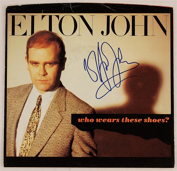 Elton John Signed  “Who Wears These Shoes” 45 Record