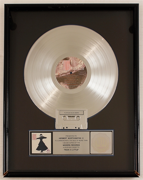 Stevie Nicks "Rock A Little" Original RIAA Platinum Album and Cassette Award Presented to Herbert Worthington III