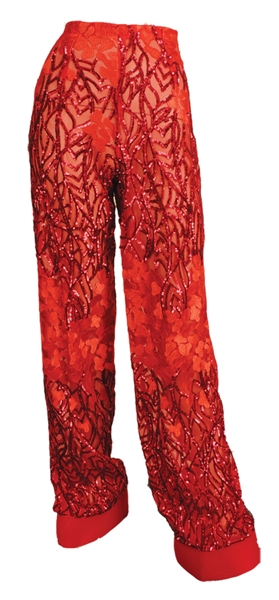 Kelly Rowland “The Voice” Stage Worn Red Sequin Pants