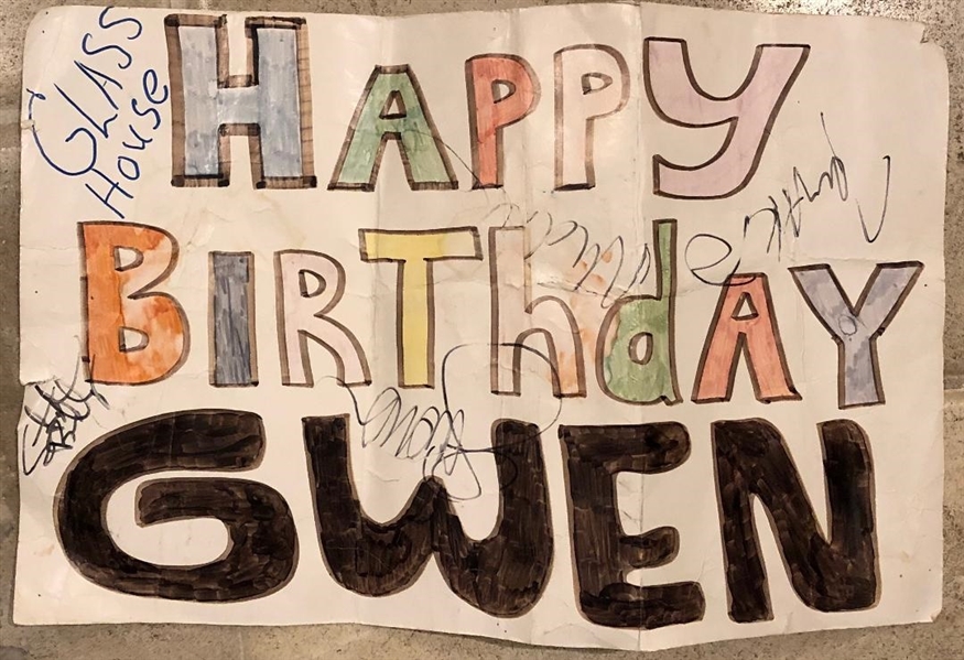 Gwen Stefani No Doubt Band Signed Birthday Card 