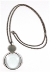 Madonna Owned and Re-Gifted Tiffany Sterling Silver Monacle Magnifier On Woven Necklace Circa 1989