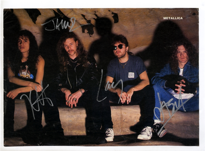 Metallica Signed Magazine Page