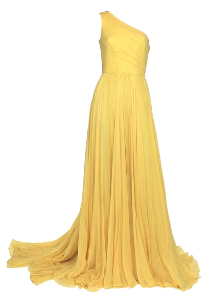 Alicia Keys 2009 Vanity Fair Oscars After-Party Worn Max Azria Atelier Custom  Yellow Gown