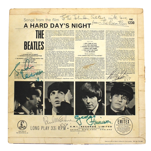 Beatles 1964 Signed "A Hard Days Night" Album Authenticated by Frank Caiazzo
