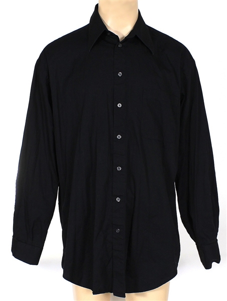 Michael Jackson Owned and Worn Dark Blue Long-Sleeved, Button Down Shirt
