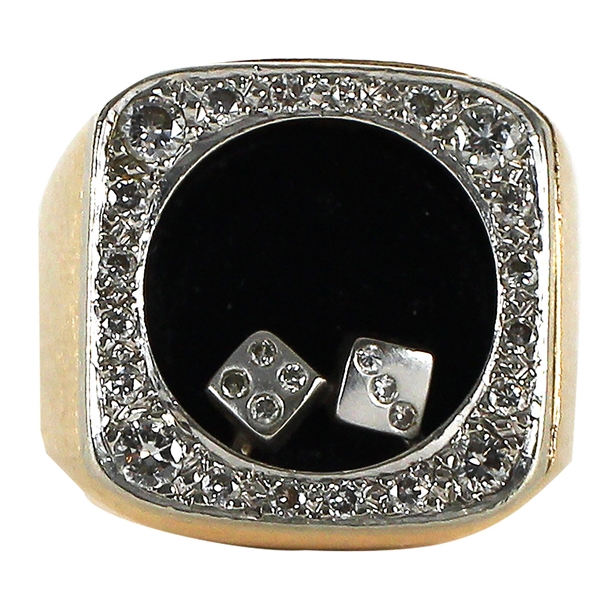 Elvis Presley Owned & Worn 14kt Gold Diamond Dice Ring