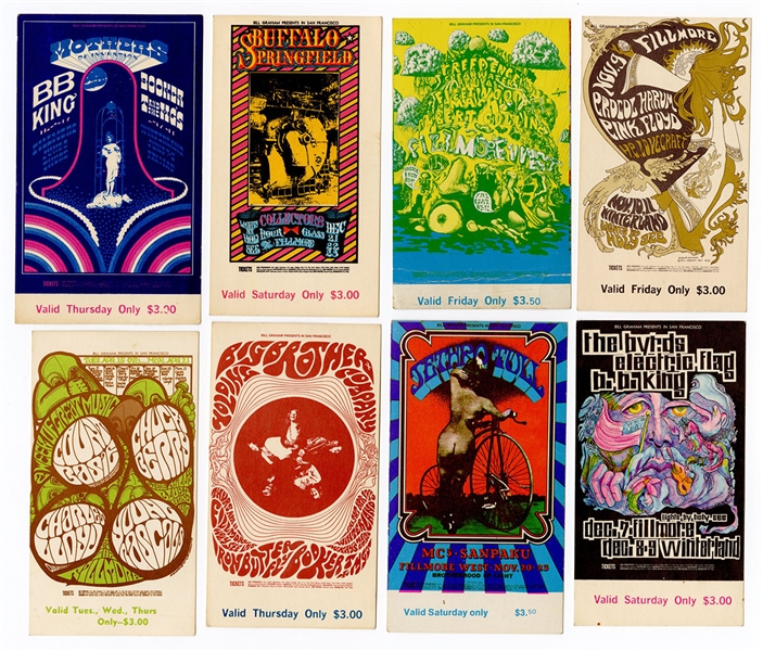 Vintage Fillmore West/Winterland Bill Graham Concert Ticket Archive Featuring Pink Floyd, Fleetwood Mac, The Byrds and More
