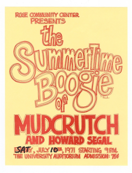 Mudcrutch (Tom Petty) Original 1971 Concert Handbill