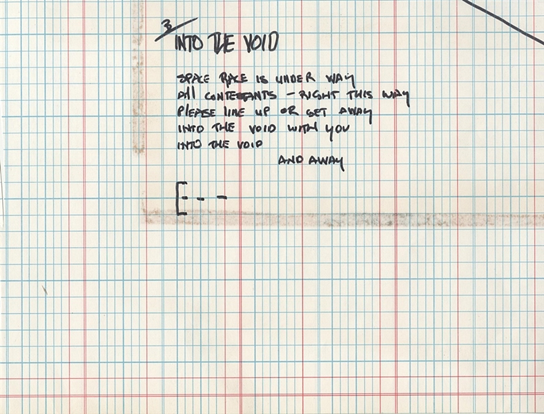 Gene Simmons Handwritten "Into The Void" Lyrics