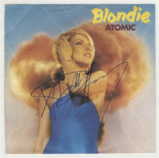 Blondie Debbie Harry Signed "Atomic" 45 Record Sleeve
