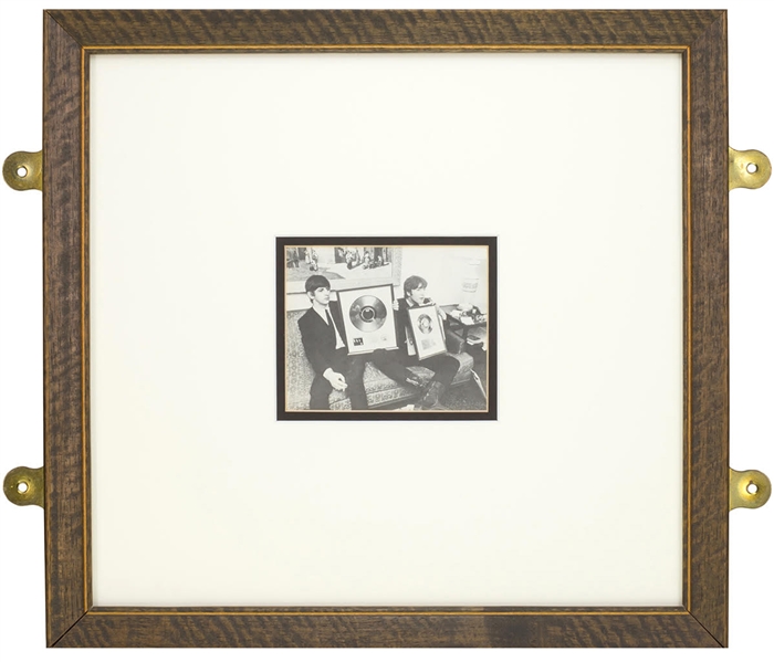 The Beatles 1964 John Lennon and Ringo Starr with RIAA Record Awards Photograph
