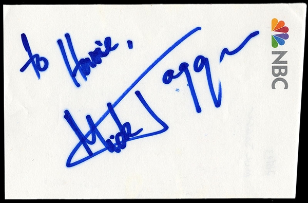 Mick Jagger Signed and Inscribed NBC Stationery