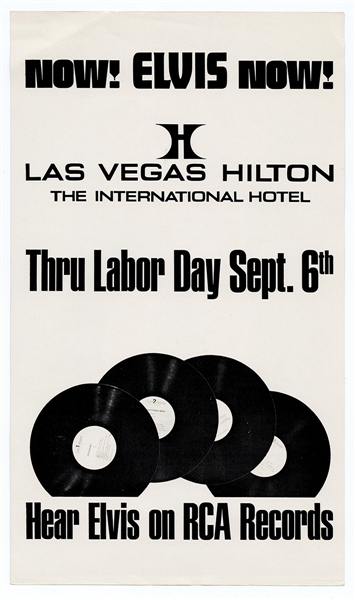 Elvis Presley Original Las Vegas Hilton Concert Handbill