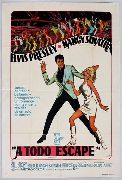 Elvis Presley 29 x 43 Original "Speedway" Argentinian Movie Poster