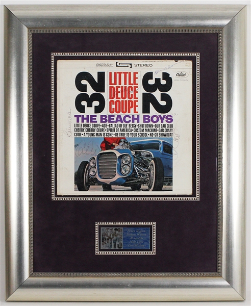 Beach Boys Signed "Little Deuce Coupe" Record Display
