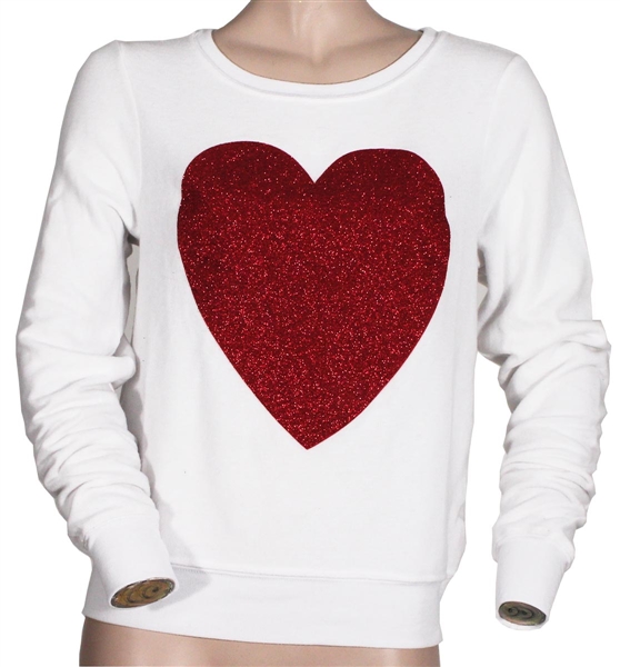 Jennifer Lopez Owned and Worn Red Heart Sweater