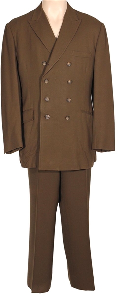 James Brown Owned & Worn Brown Suit
