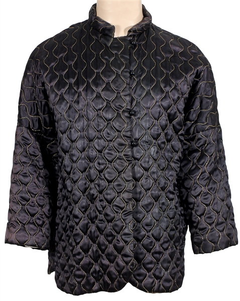 Liza Minnelli Owned & Worn Chinese-Style Black & Gold Quilted Jacket