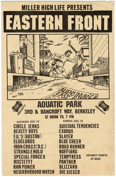 Beastie Boys Original 1984 Eastern Front Aquatic Park Concert Poster