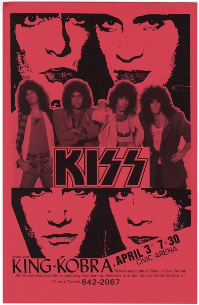KISS with King Kobra Original Civic Center Concert Poster
