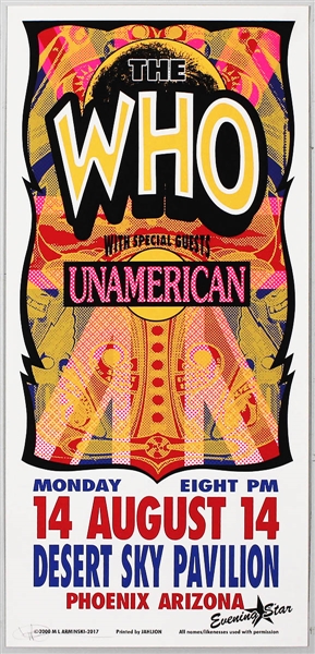 The Who Original 2000 Desert Sky Pavilion Silkscreen Concert Poster Signed by the Artist 