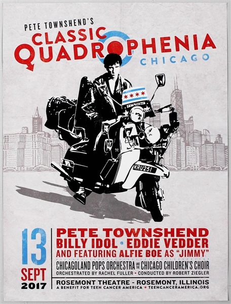 Pete Townshend "Classic Quadrophenia" Featuring Eddie Vedder and Billy Idol Original Concert Poster