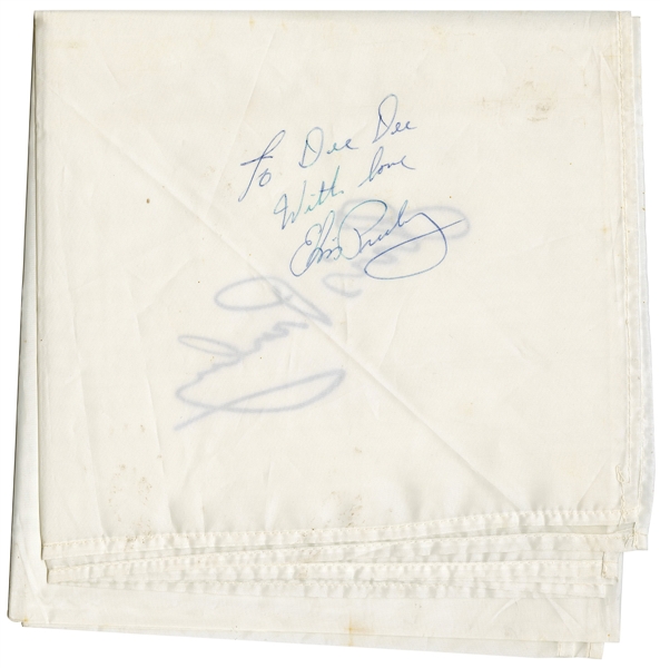 Elvis Presley Signed & Inscribed Stage Worn White Scarf