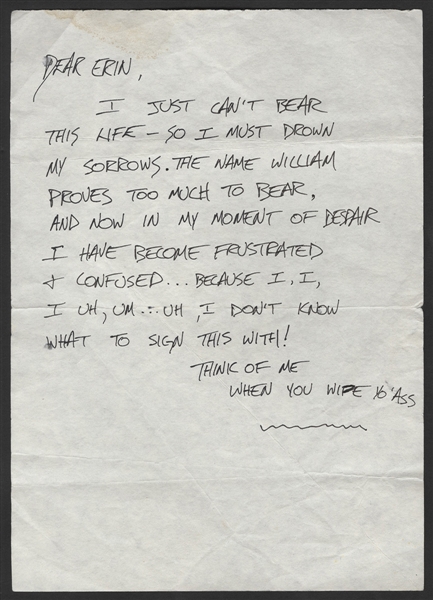 Axl Rose Handwritten Letter to His Wife
