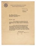 J. Edgar Hoover Typewritten Letter Signed JSA Authentication