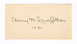 Henry Wadsworth Longfellow Cut Signature JSA LOA 