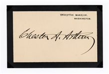 Chester A. Arthur Signed White House Card JSA LOA    