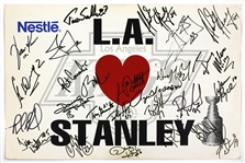  L.A. Kings Team Signed Stanley Cup Poster (Wayne Gretzky) JSA Guarantee