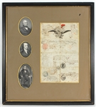 John Quincy Adams and Albert Gallatin Signed Passport Belonging to Historian William H. Prescott JSA LOA