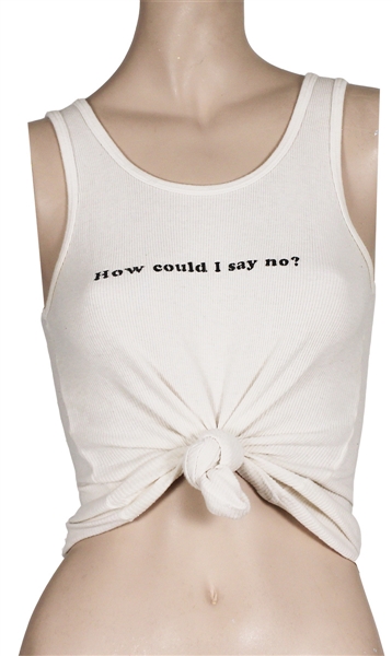 Britney Spears Owned and Worn "How Could I Say No/Hes The One"  White Tank Top