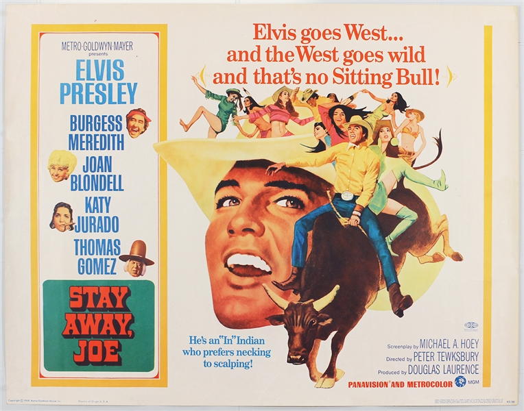Elvis Presley "Stay Away Joe" Original Half-Sheet Movie Poster