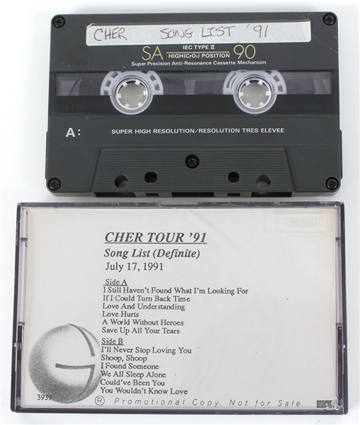 Cher July 17 1991 Tour Songs Cassette Tape -  Promotional Copy Not For Sale