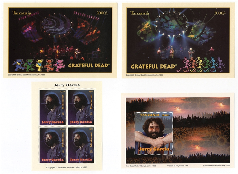 Grateful Deads Jerry Garcia Set of Limited Edition Commemorative Stamps - Tanzania